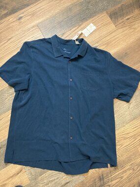 Tommy Bahama NWT 100% Silk Mens Navy XXXL Hawaiian Shirt Button Up $118
